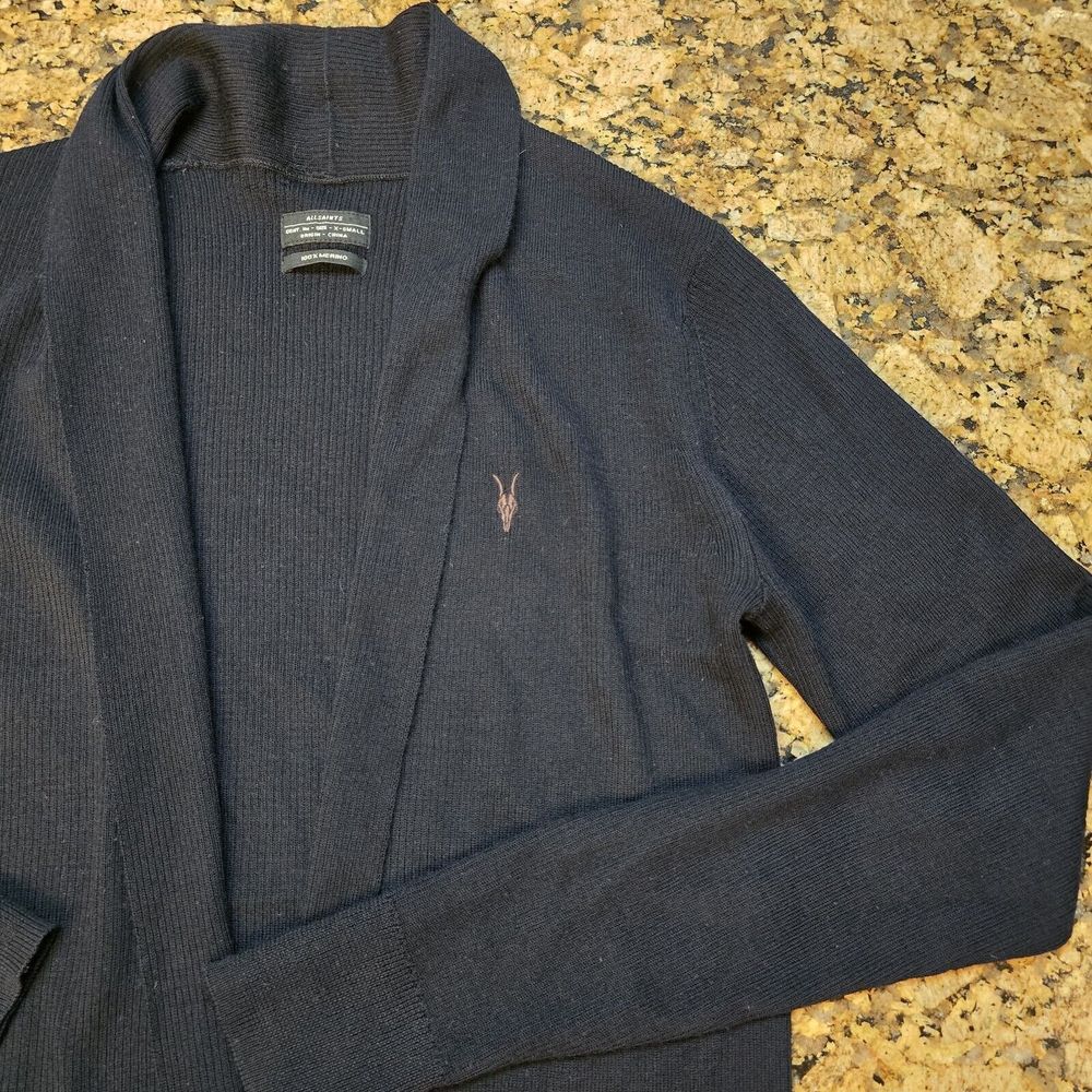 All Saints Black Cardigan Sweater